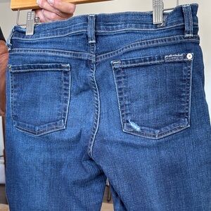 7 For All Mankind Dark Blue Straight Leg Jeans